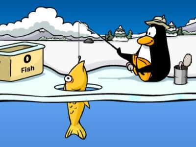 Club Penguin: Ice Fishing online hra