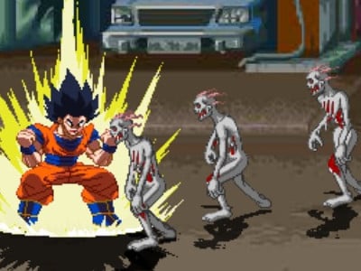 Crazy Zombie v9.0 Goku gameplay - Destroy them all 2 player fighting game, Зомби