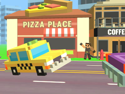 Pixel Road Taxi Depot online game