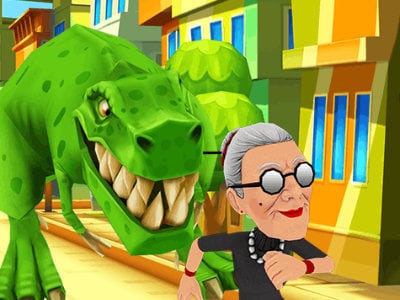 Getaway Granny - Multiplayer Angry Racing Gran Skateboard Run